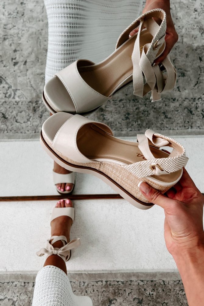 Makayla Ankle Tie Espadrille Wedge Sandals (Bone) · NanaMacs - Image 4